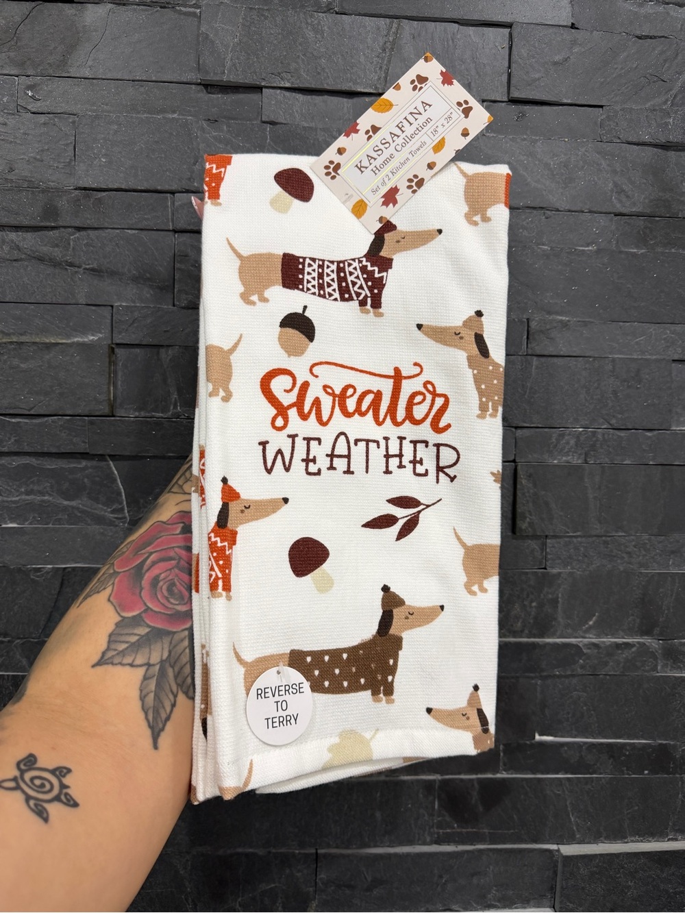 Dachshund kitchen towels 2 piece home collection